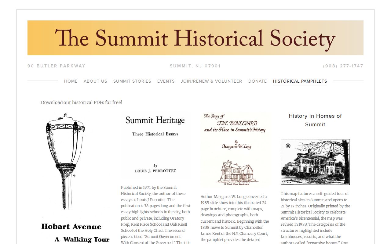 Summit city directory house-history pamphlets from the Historical Society