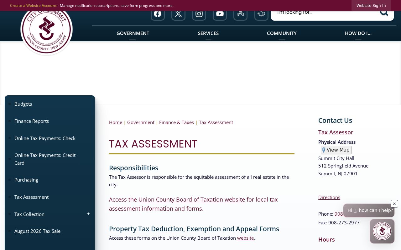Summit residents directory tax assessment office page