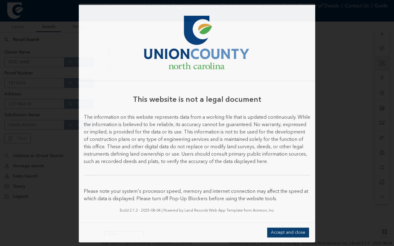 Summit residents directory Union County GIS parcel tools