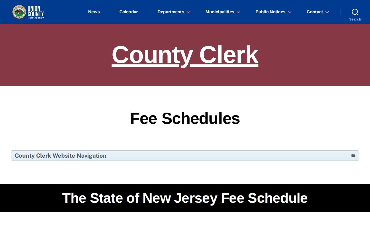 Summit residents directory Union County recorder fee schedule